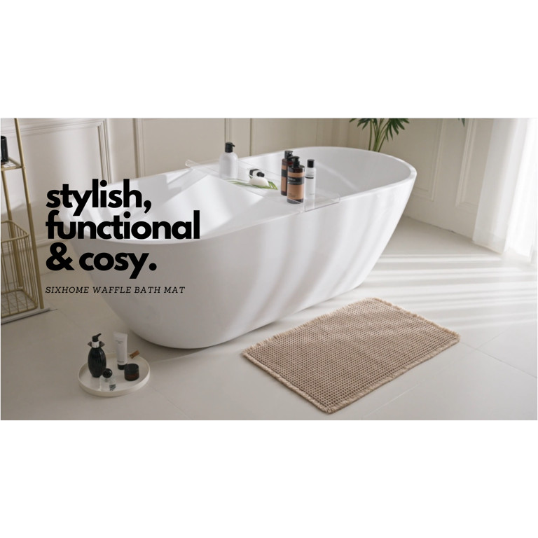 SIXHOME Bathroom Rugs Waffle Bath Rug Super Soft Absorbent Non Slip Bath Mat Beside Tub Rubber Ba... | Walmart (US)
