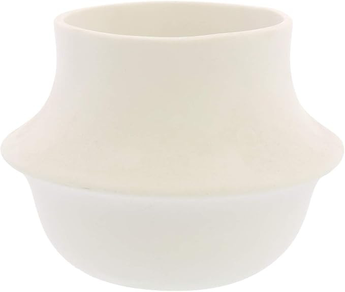 MY SWANKY HOME Luxe Classic Modern Round White Bisque Vase Set 2 | 4" Sculpture Midcentury | Amazon (US)