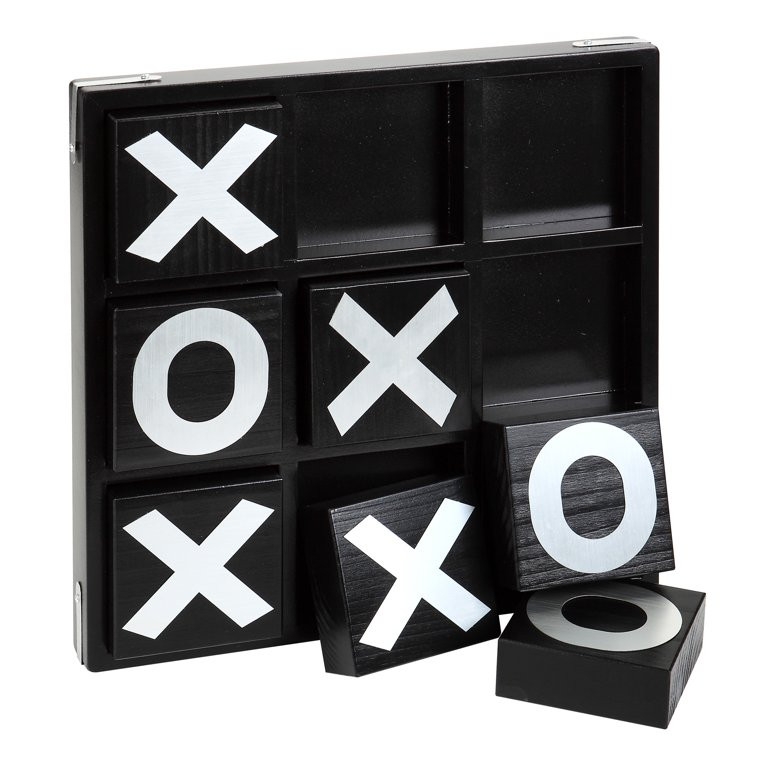 Hathaway Vintage Tic Tac toe Set - Wood with Ebony Finish, includes Board and 9 Pieces | Walmart (US)
