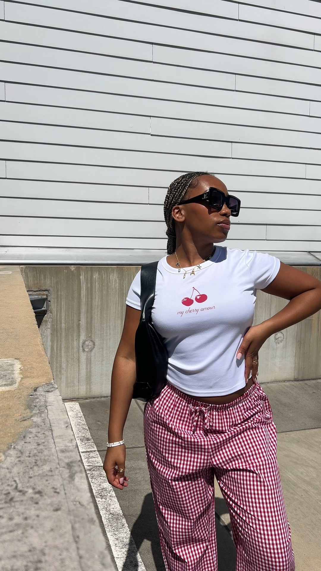 Day 6 ❤️ ootd inspo
Set: Marshall’s 
Glasses: Lorvae

Checkered print Boxer pants, white baby tee, black quilted strappy sandals, slouchy shoulder hobo bag

#LTKStyleTip #LTKFindsUnder50