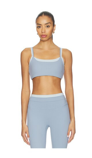 Gold Hinge Double Layer Strydeform Sports Bra in Slate. - size L | Revolve Clothing (Global)