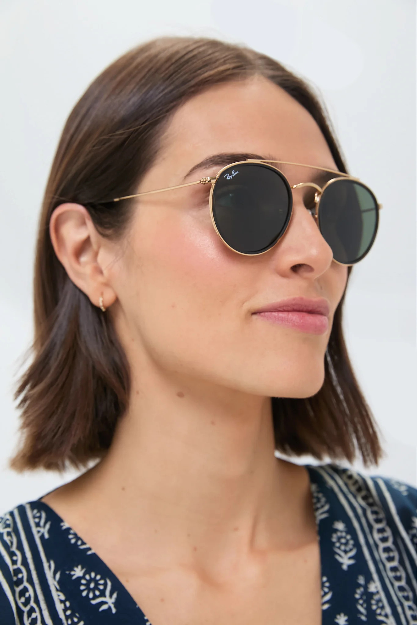 Gold Tortoise Arista Round Sunglasses | Tuckernuck (US)