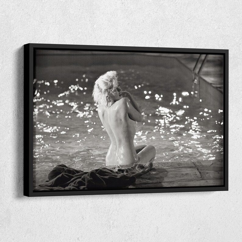 Marilyn Monroe Poster Naked by the Pool Canvas Wall Art Home Decor Framed Art - Etsy Canada | Etsy (CAD)