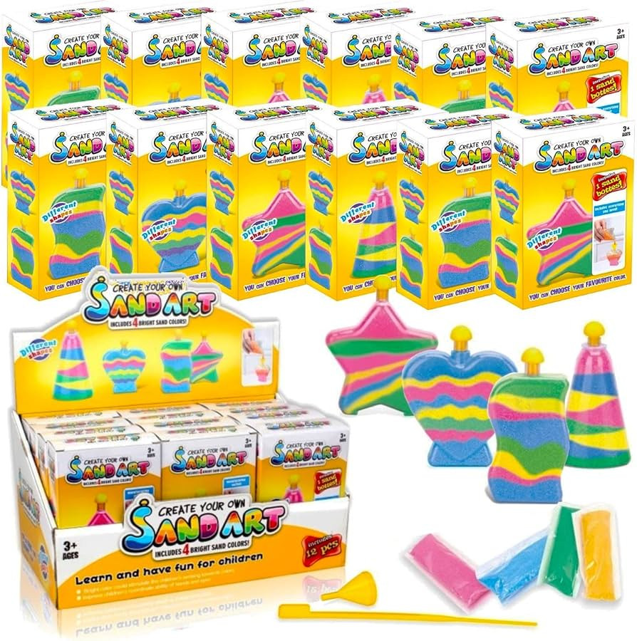 12 Pack: Sand Art Kits for Kids - Create Your Own Colored Sand Art, Includes 12 Bottles, Funnels,... | Amazon (US)
