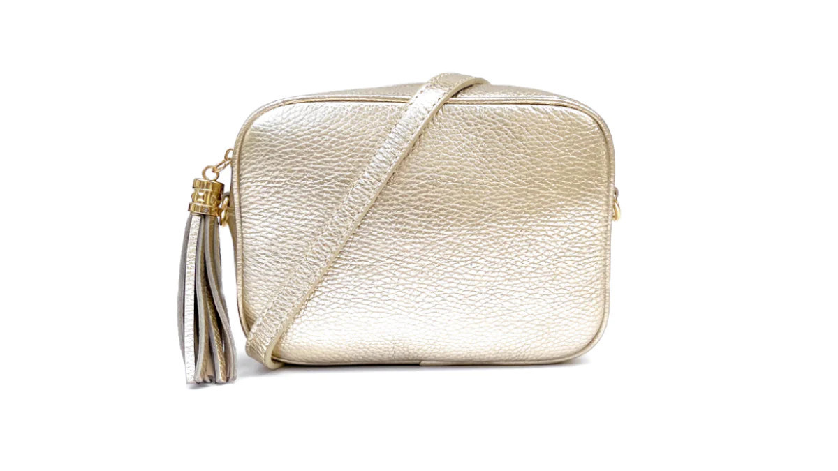 Gold Leather Crossbody Bag | Apatchy London
