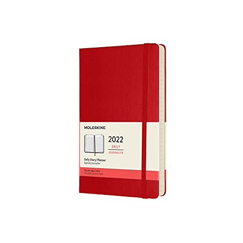 Moleskine Classic 12 Month 2022 Daily Planner, Hard Cover, Large (5" x 8.25"), Scarlet Red | Amazon (US)