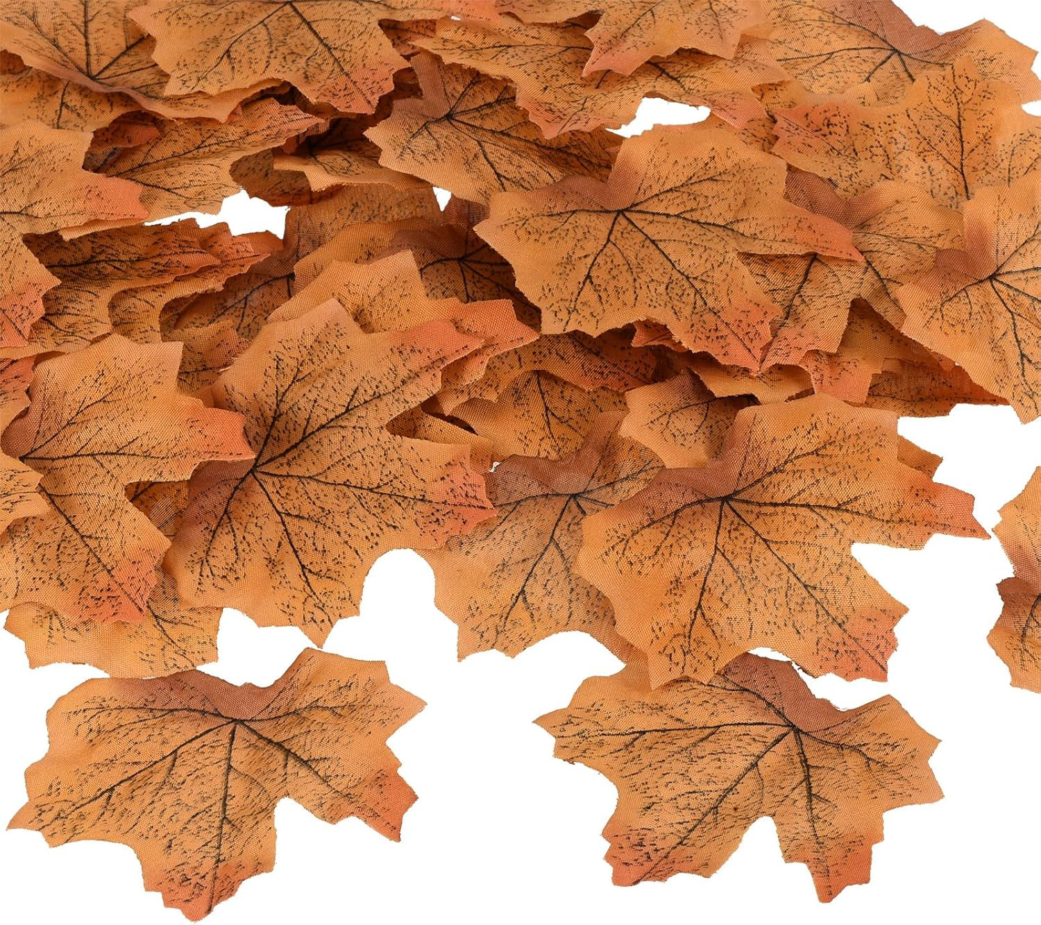 PATIKIL Artificial Leaves, 300 Pcs Fall Maple Autumn Fake Leaf for Wedding Party Thanksgiving Halloween Decoration, Coffee Yellow | Amazon (US)