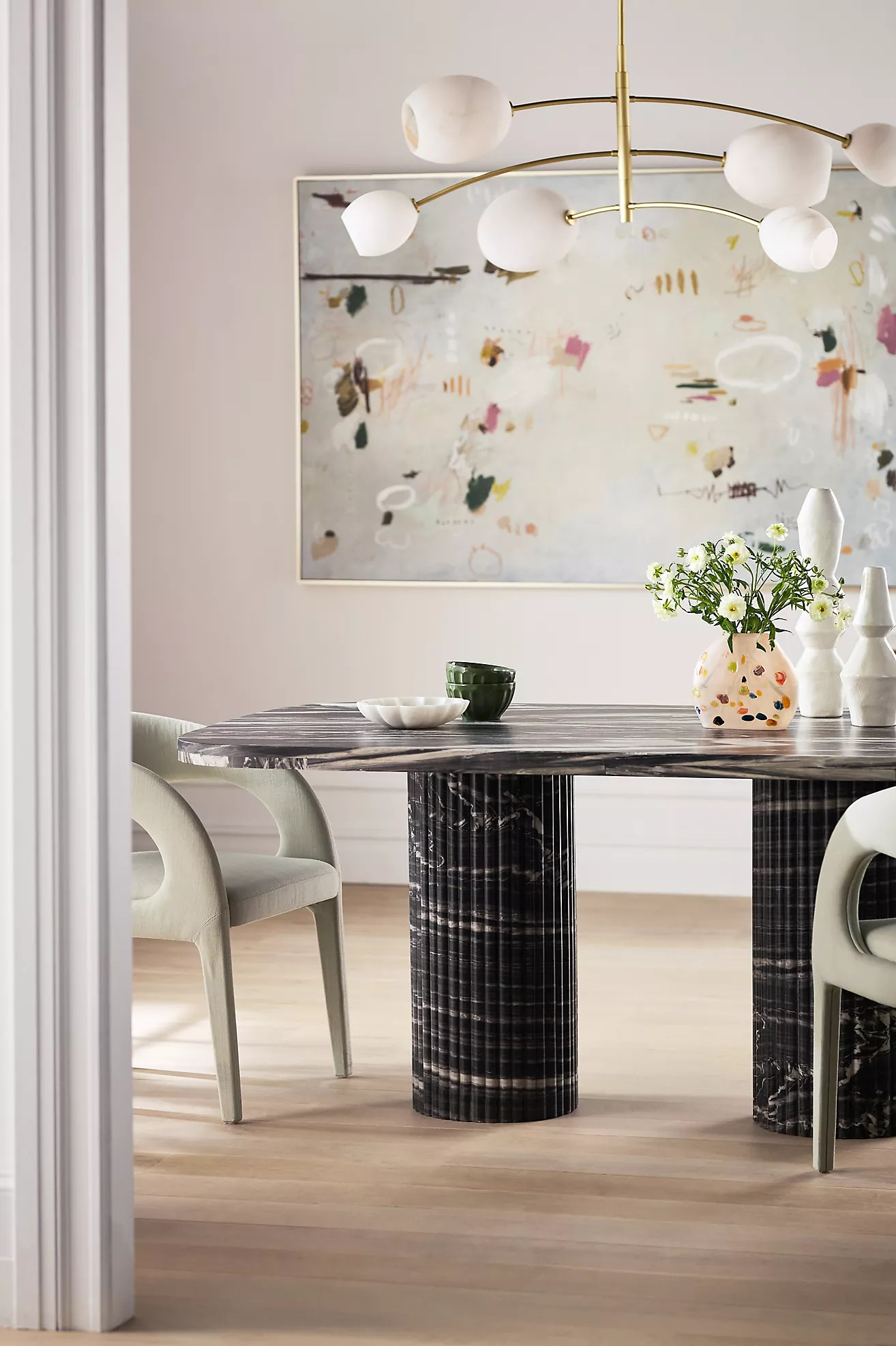 Kanta Rectangular 72" Marble Dining Table | Anthropologie (US)