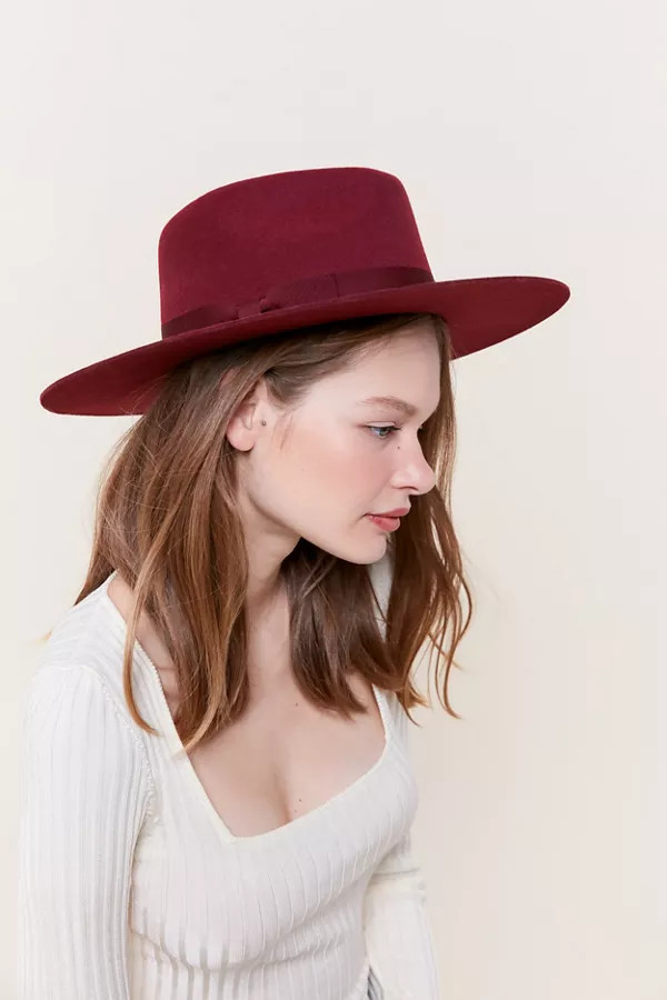 UO Flat Brim Felt Fedora Hat | Urban Outfitters (US and RoW)