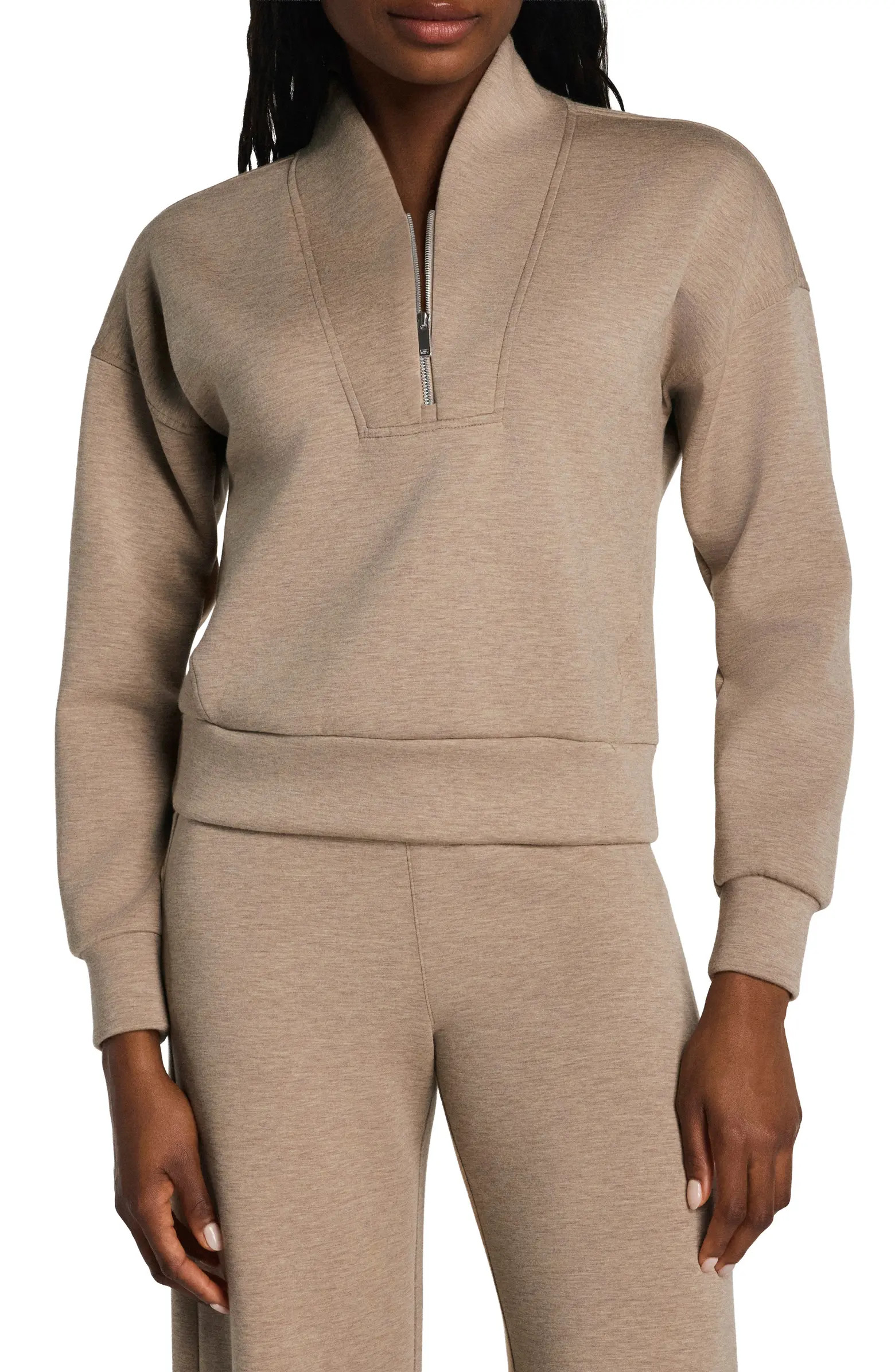 SPANX® AirEssentials Shawl Collar Half Zip Pullover | Nordstrom | Nordstrom