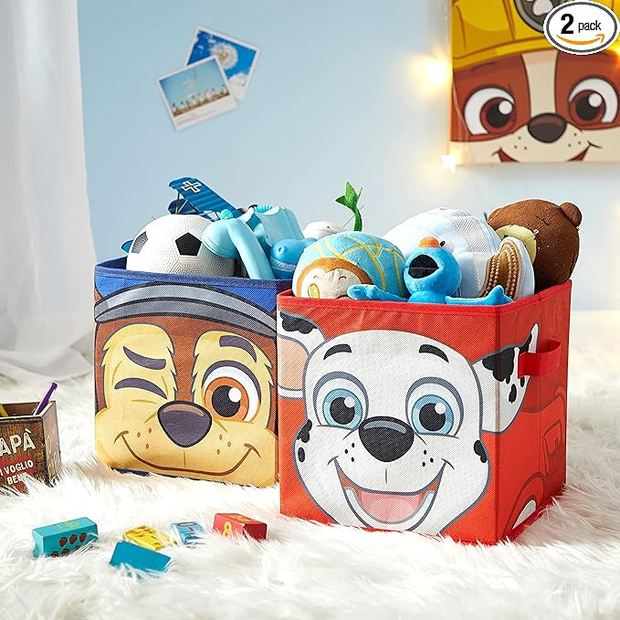 Idea Nuova Paw Patrol Collapsible Storage Cubes, Set of 2, 10"x10" | Amazon (US)