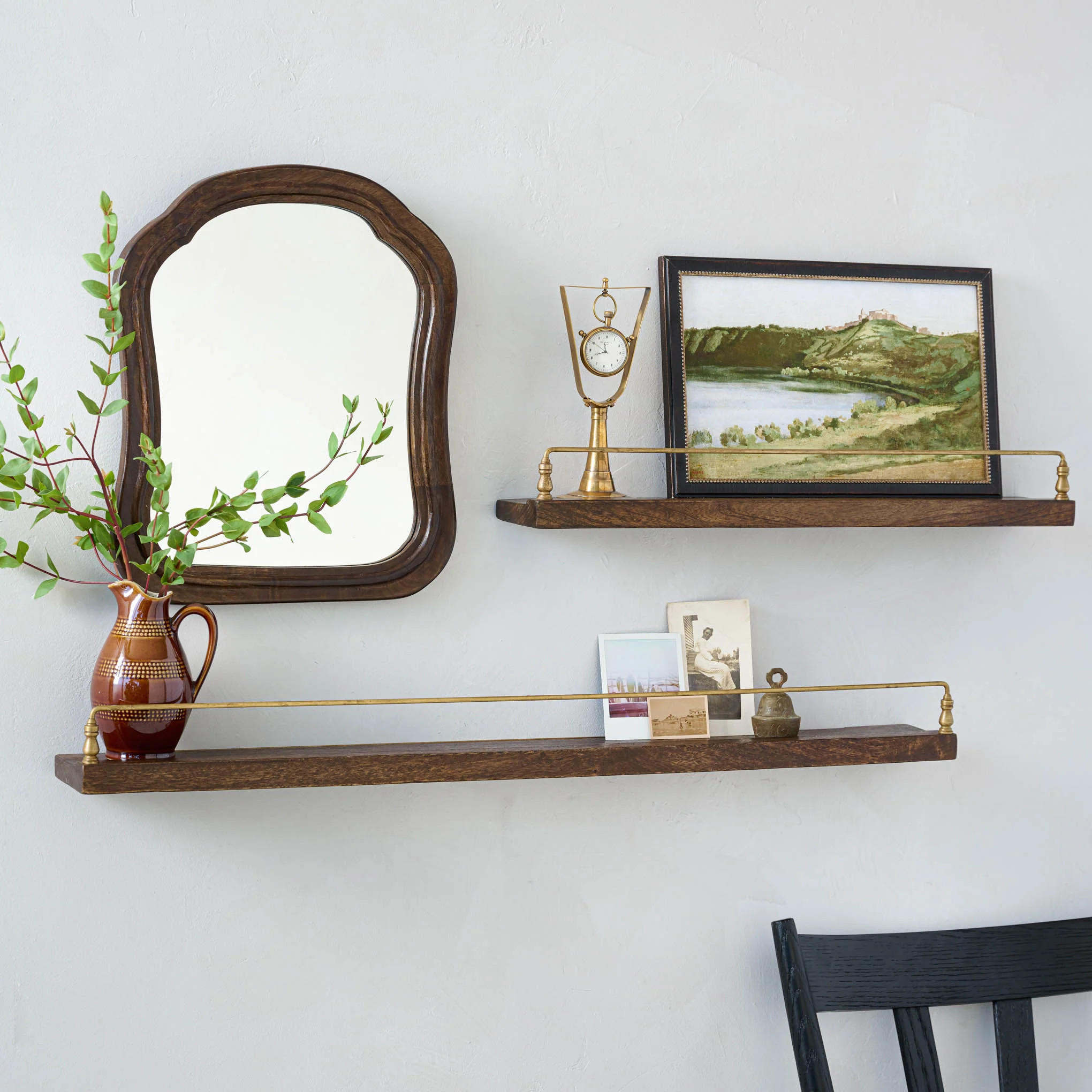 Elliott Wood and Brass Picture Ledge | Magnolia