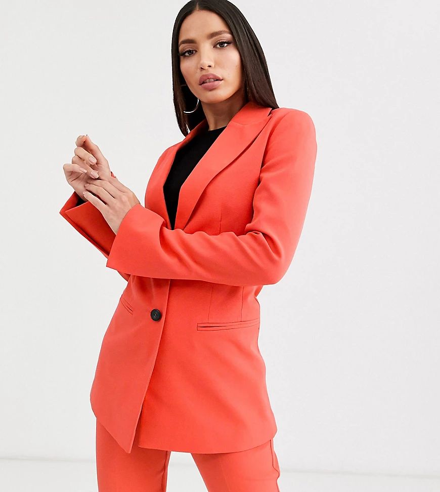 ASOS DESIGN Tall pop waisted suit blazer-Red | ASOS (Global)