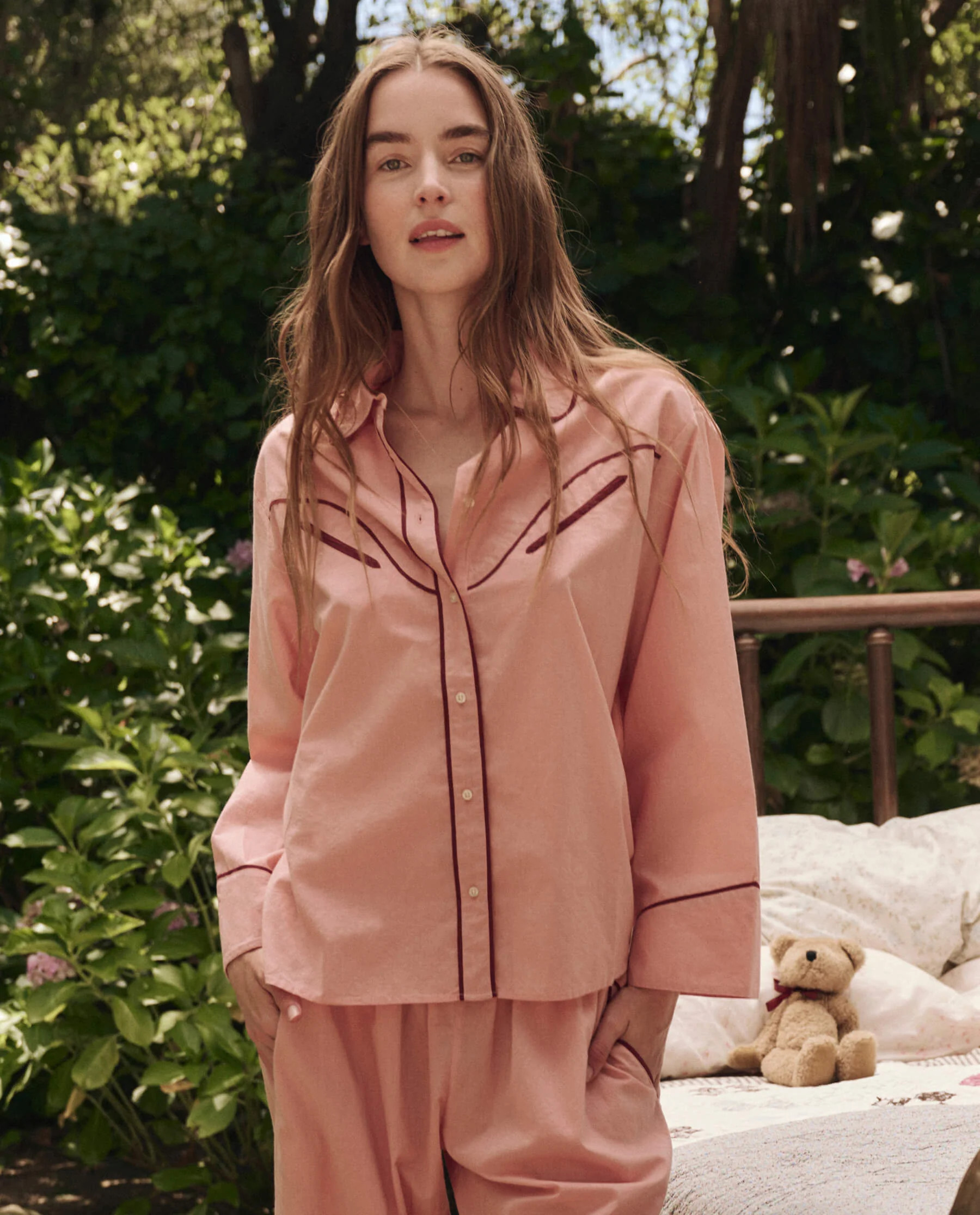 The Western Pajama Shirt. -- Rose Bloom | THE GREAT.