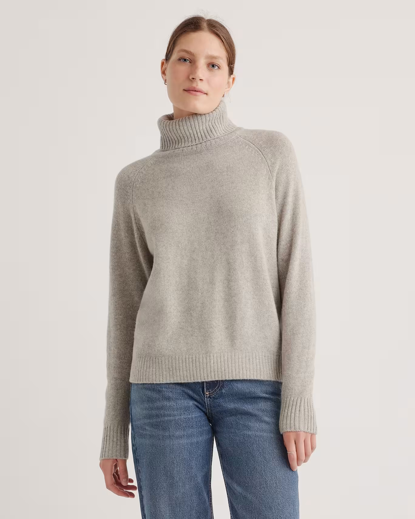 100% Yak Wool Turtleneck Sweater in Warm Heather Grey | Quince