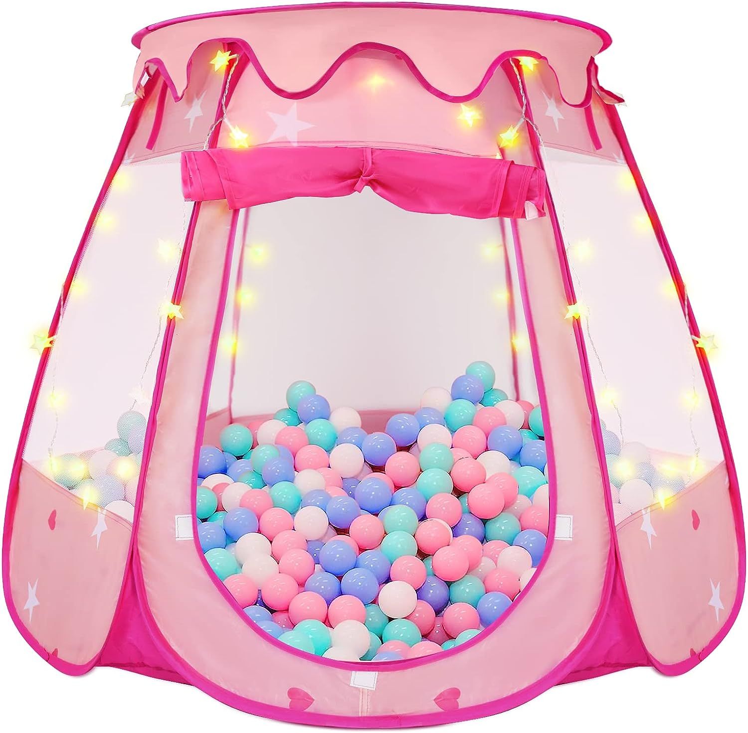 Pop Up Princess Tent with Star Lights, ZUOSEN Toys for 1,2,3 Year Old Girl Birthday Gifts, Easy t... | Amazon (US)