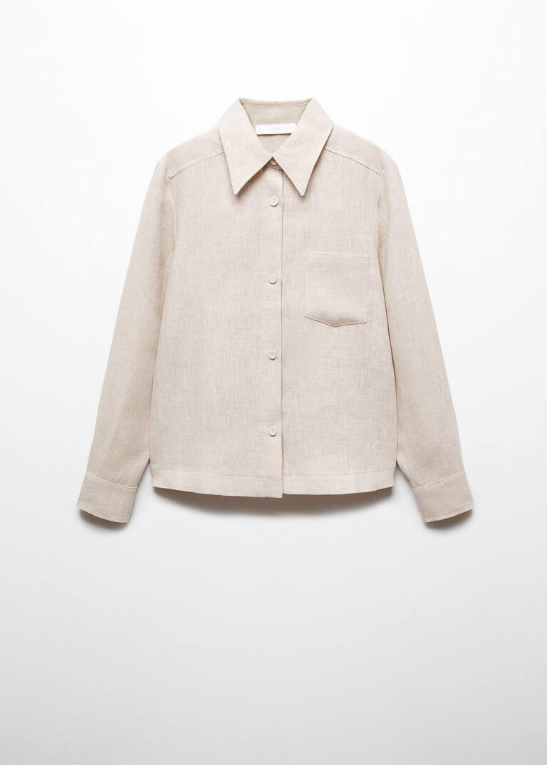 Linen 100% shirt -  Women | Mango USA | MANGO (US)