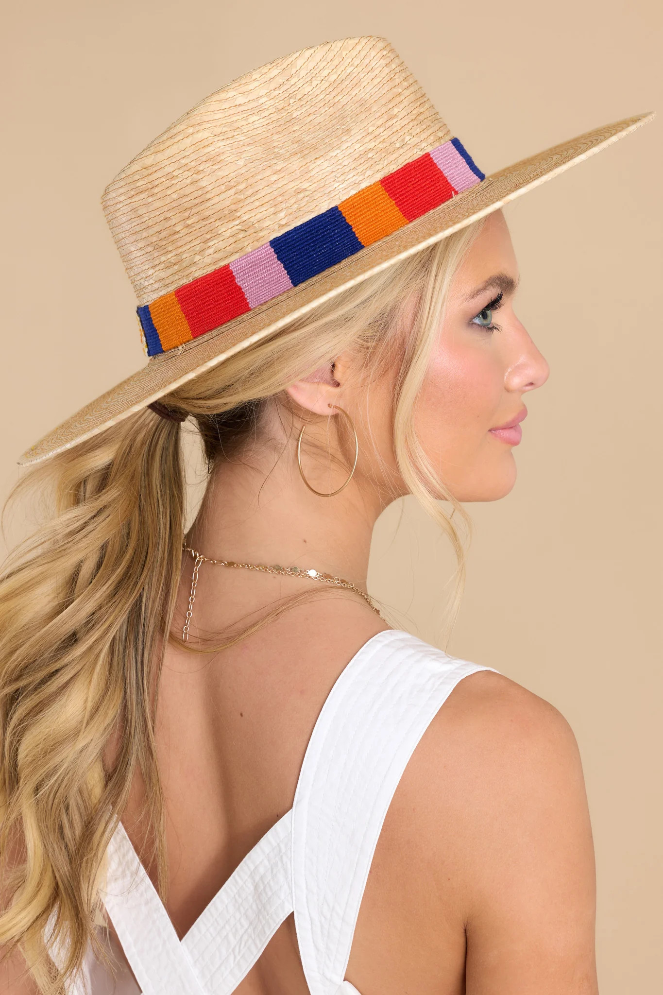 Cristina Natural Palm Hat | Red Dress 