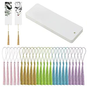 Kraft Paper Book Page Marks 25Pcs Unfinished Blank Craft Cardstock Page Marker with 25Pcs Colorfu... | Amazon (US)