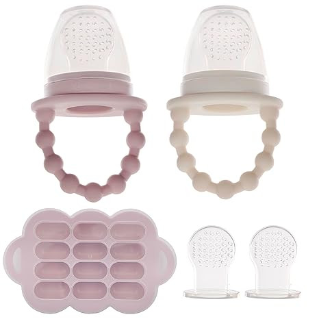 WeeSprout Silicone Baby Food Feeders + Freezer Tray for Batch Prep, Set of 2, Introduce New Foods... | Amazon (US)
