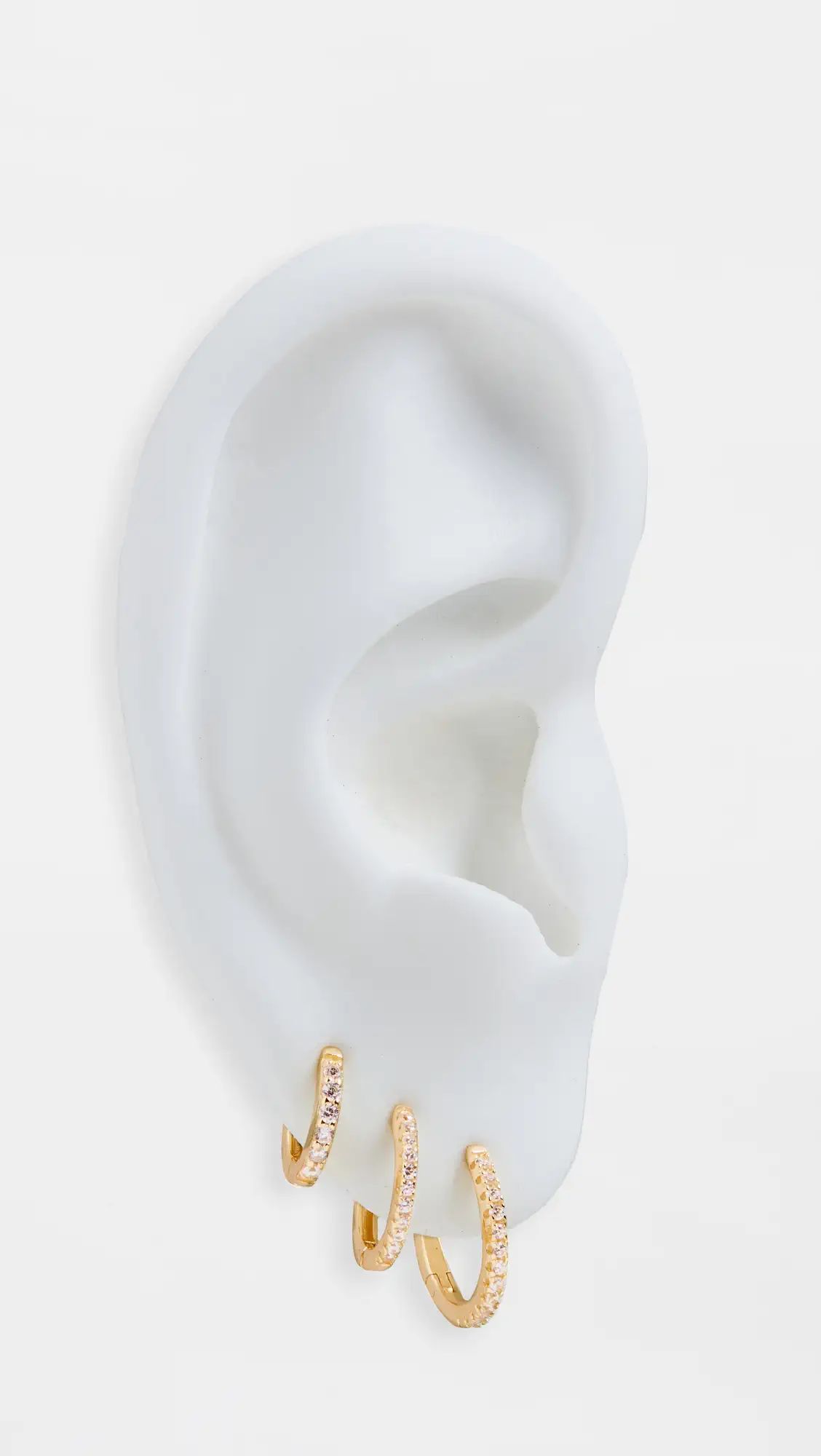 SHASHI Triples Pave Hoop Earrings Set | Shopbop | Shopbop