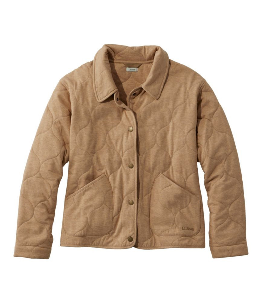 Women's Quilted Knit Jacket Light Saddle Heather Medium, Cotton L.L.Bean | L.L. Bean