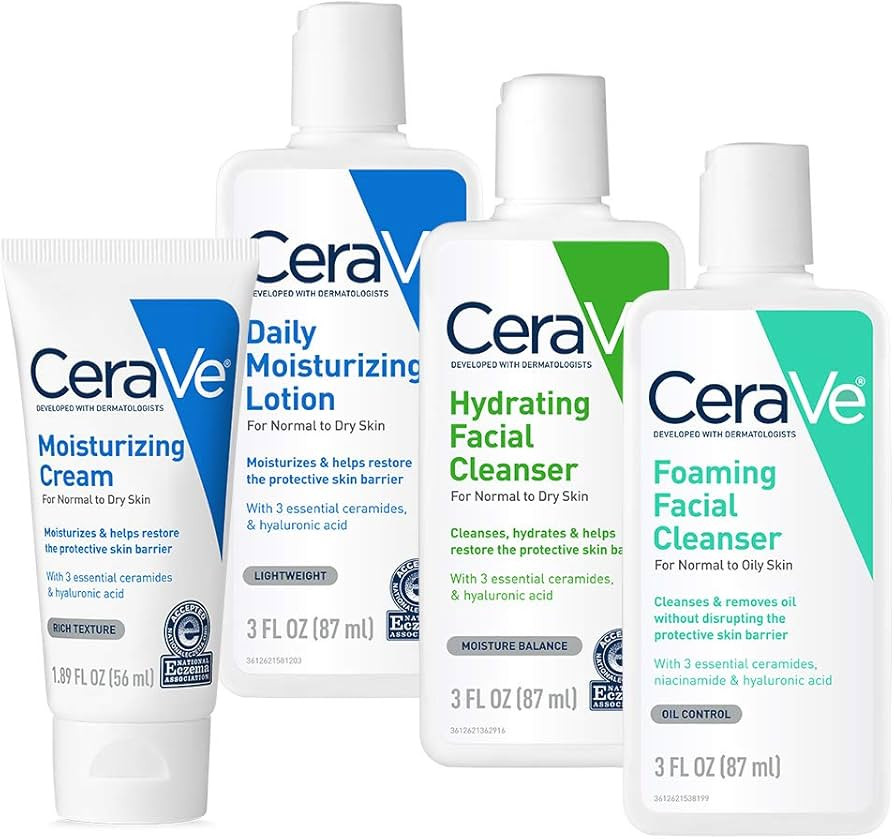 CeraVe Travel Size Toiletries Skin Care Set | Contains Moisturizing Cream, Lotion, Foaming Face W... | Amazon (US)