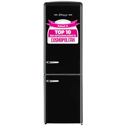 Unique Appliances Classic Retro Refrigerator, Electric Bottom-Mount Fridge with Intuitive Control Panel, 4 Glass Shelves, and 3 Freezer Drawers, Frost-Free, 12 cu./ft., Midnight Black | Amazon (US)