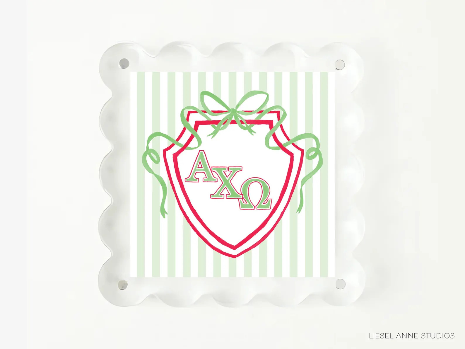 Alpha Chi Omega Art Print | Officially Licensed | Mini Alpha Chi Omega Sorority Scalloped Frame G... | Etsy (Global)