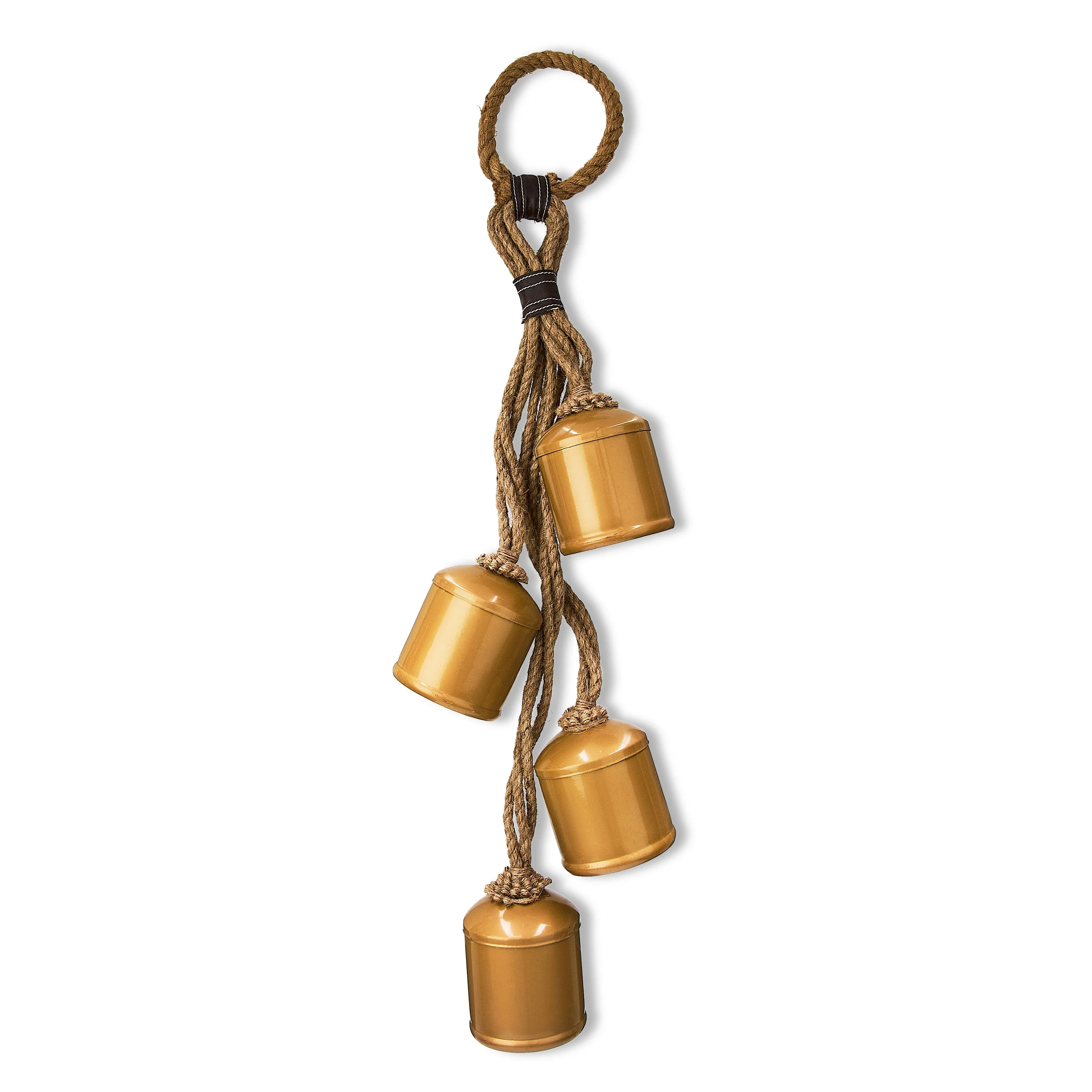 4 Count Metal Hanging Bells Christmas Decoration, Gold Finish, 28.75 in, by Holiday Time | Walmart (US)