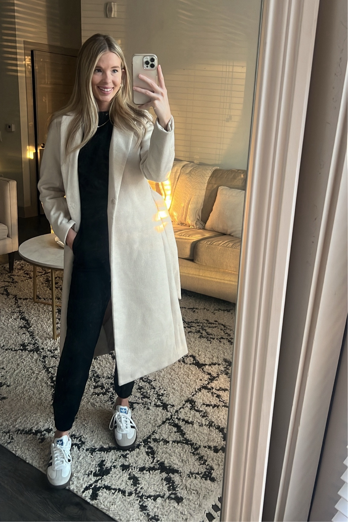 Winter outfit outfit inspo long coat sweatpants sweatshirt adidas sambas outfit casual athleisure brunch outfit dinner outfit 

#LTKtravel #LTKstyletip #LTKfindsunder50