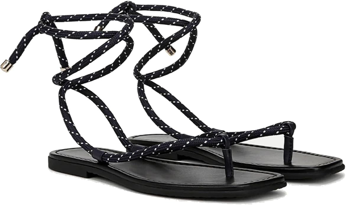 Rope Flat Sandals for Women Strappy Open Toe Thong Sandals Summer Slingback Slip On Slide Sandals... | Amazon (US)