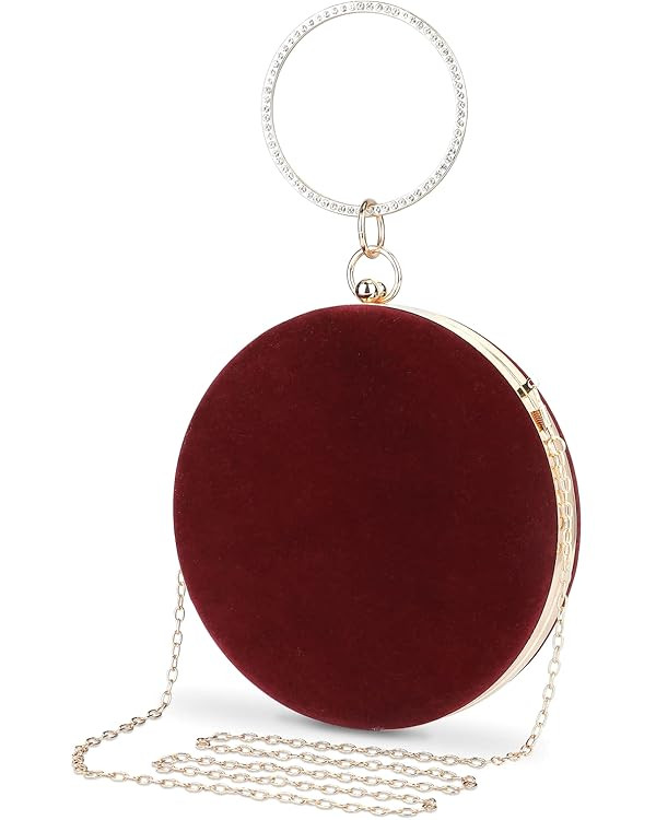 Selighting Round Velvet Clutch Purses for Women Evening Bags Formal Wedding Purse Prom Cocktail P... | Amazon (US)
