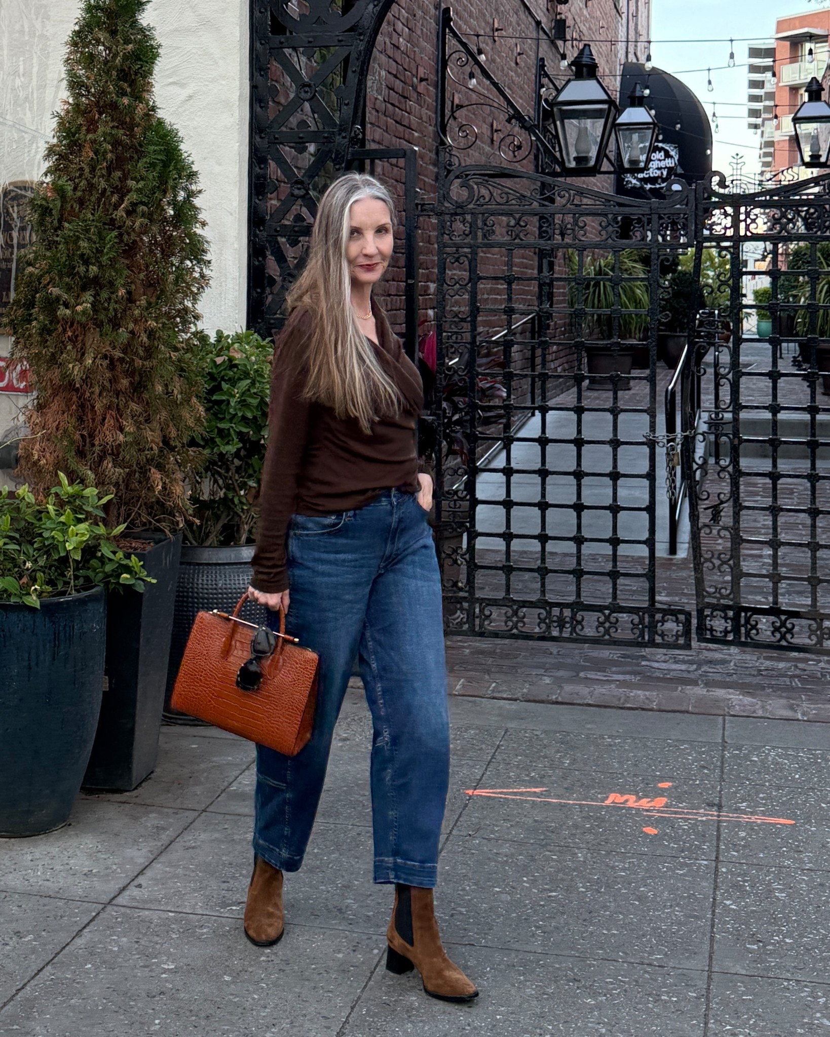Barrel jeans that are actually flattering … and comfortable (stretchy!).  #barreljeans #midsizestyle #suedeboots #wraptop #luxehandbag 

#LTKMidsize #LTKootd #LTKOver40