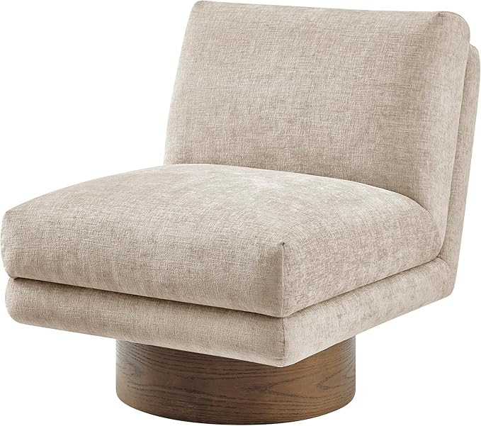 npd furniture and more Zenda Fabric Swivel Accent Chair w/Wooden Base, Millburry Beige | Amazon (US)