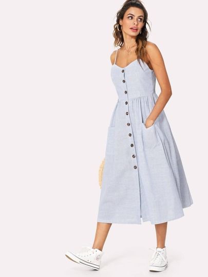 Cami Kleid mit Knöpfen vorn | SHEIN