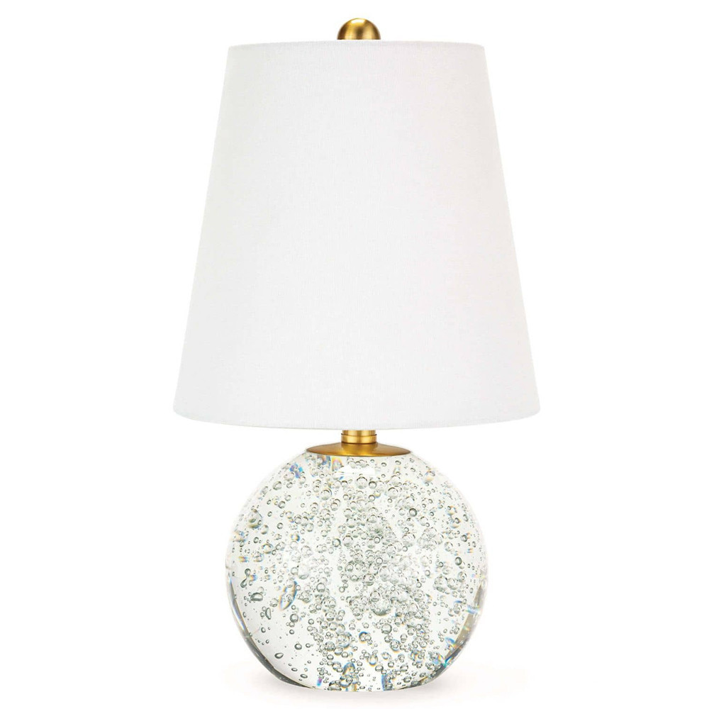 Bulle Hollywood Regency Clear Crystal Base Mini Lamp | Kathy Kuo Home