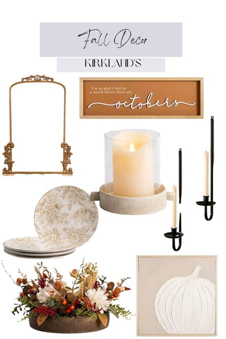 Kirklands fall decor, anthro mirror look for less, autumn, warmth, home decor, candles, dishes, faux flowers 

#LTKSeasonal #LTKunder100 #LTKhome