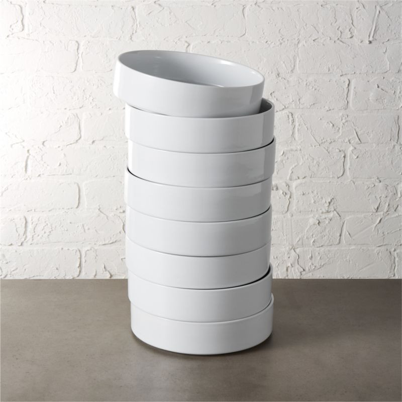Frank Modern White Pasta Bowl Set of 8 + Reviews | CB2 | CB2