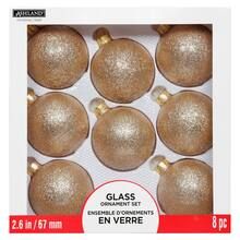 8ct. Glitter Rose Gold Glass Ball Ornaments By Ashland™ | Michaels Stores