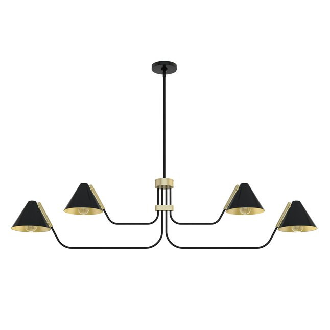 Hunter  Grove Isle 4-Light Matte Black Modern/Contemporary LED Chandelier | Lowe's