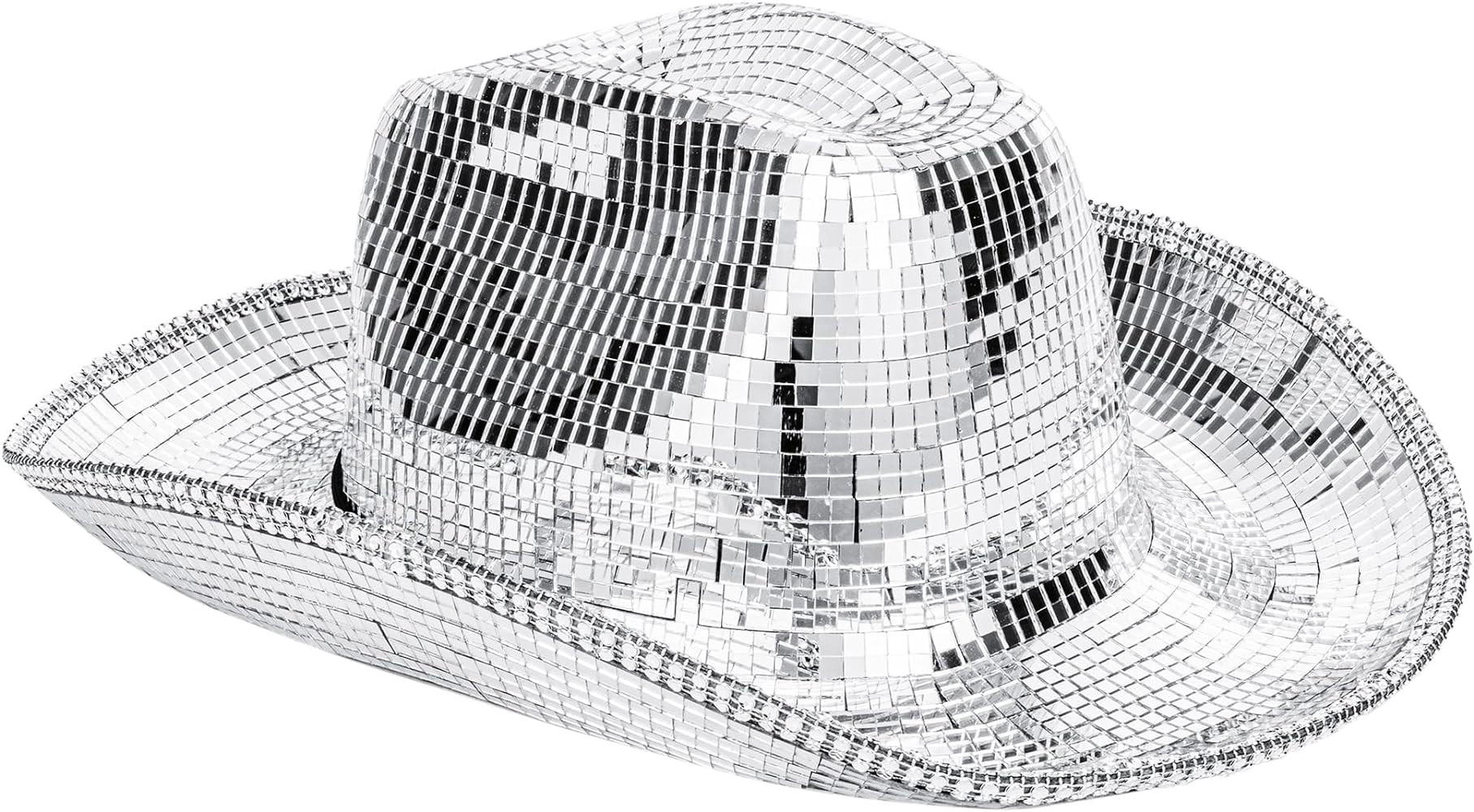 Disco Ball Western Cowboy Hat - Women Men Silver Mirrored Sparkly Cowgirl Hat for Cosplay Party H... | Amazon (US)