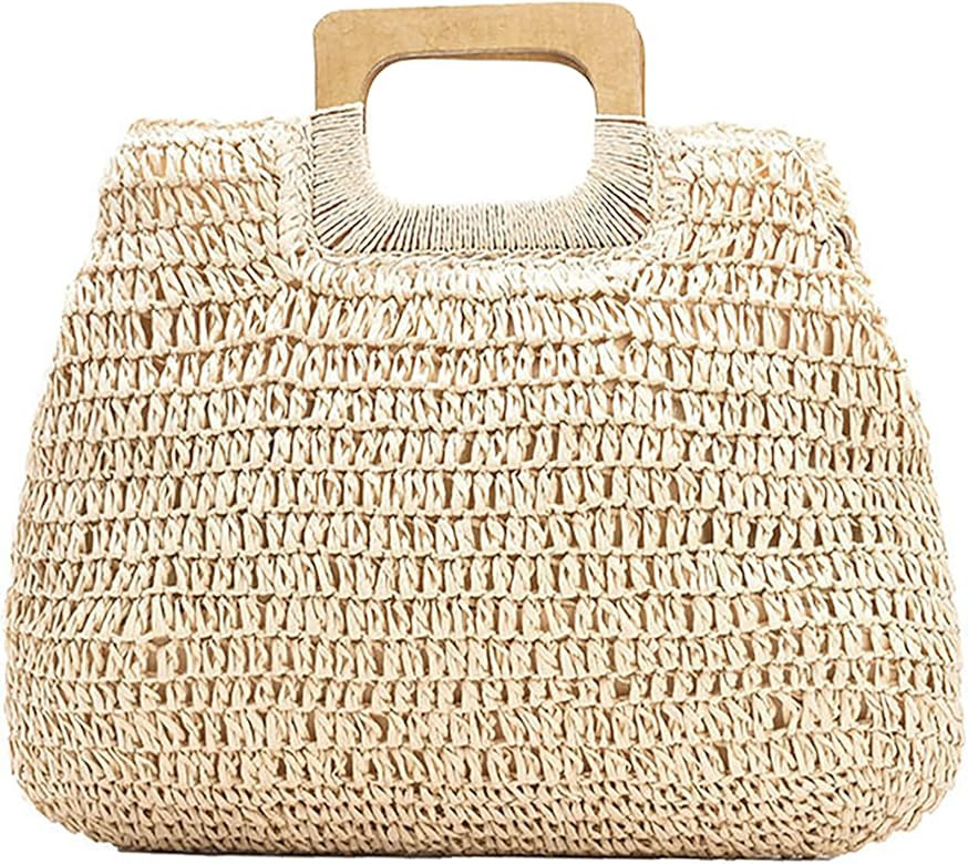 EssFeeni Woven Straw Tote Bag for Women Handmade Weaving Beach Handbag for Vacation Travel | Amazon (CA)