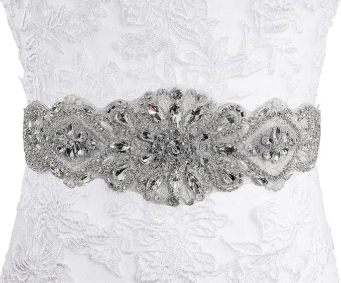 Lovful Bridal Belt for Dresses, Wedding Dress Belt Sash for Women, Crystal Beaded and Rhinestone ... | Amazon (US)