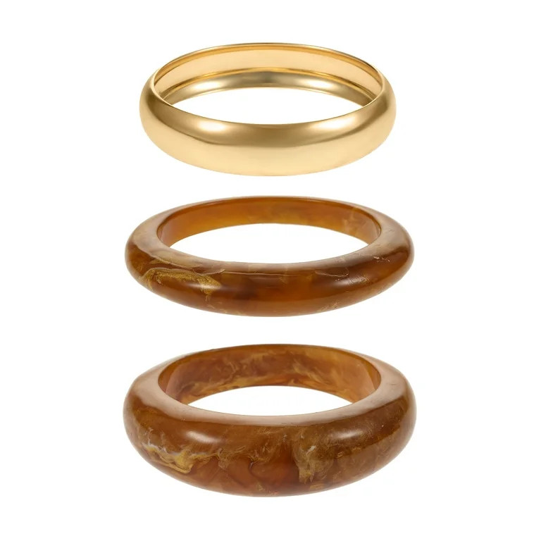Time and Tru Brown and Gold Bangle Bracelets, 3 Pieces | Walmart (US)