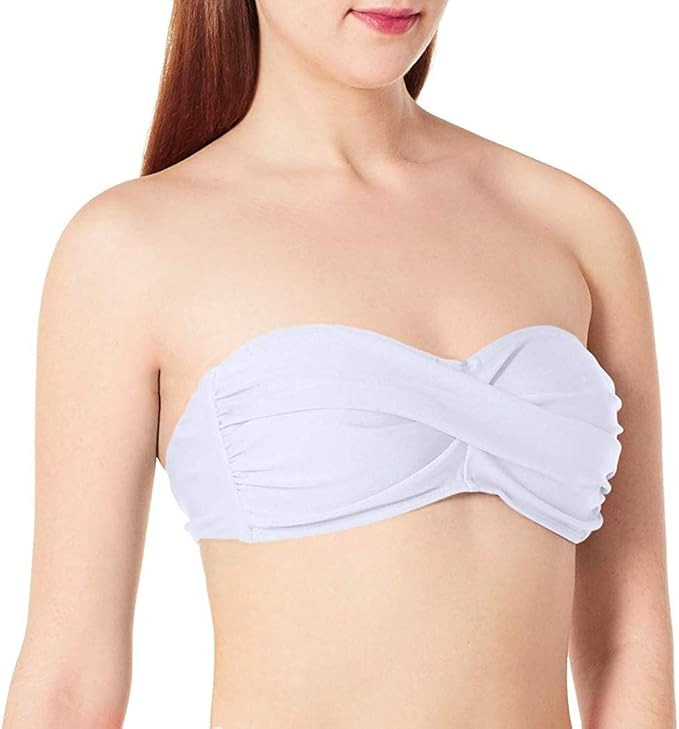 Colloyes Women's Swimwear Twist Bandeau Bikini Top Plus Size Bathing Suit | Amazon (US)