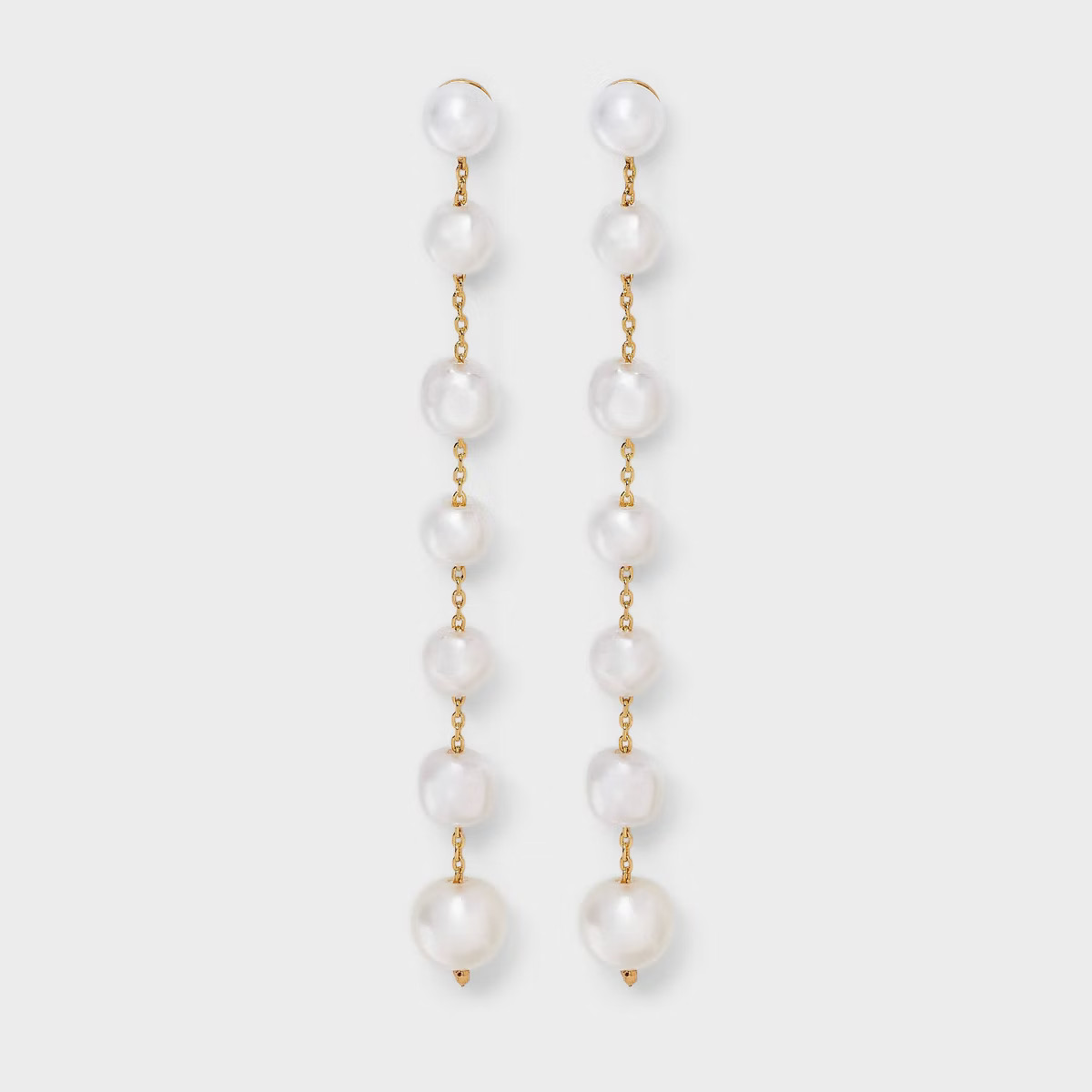 Linear Pearl Dangle Earrings - A New Day™ Pearl | Target