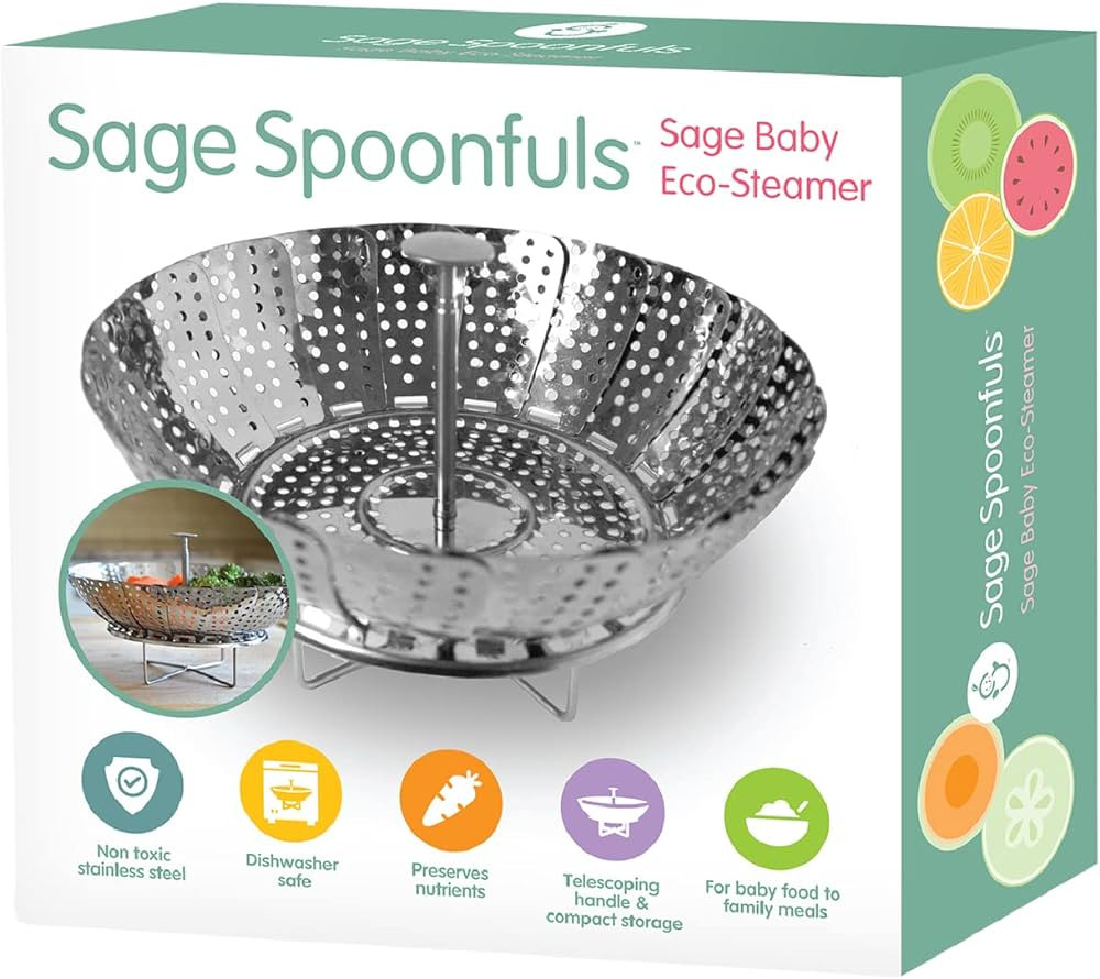 Sage Spoonfuls Baby Food Steamer Basket, Stainless Steel, Collapsible Steamer Basket for Baby Foo... | Amazon (US)