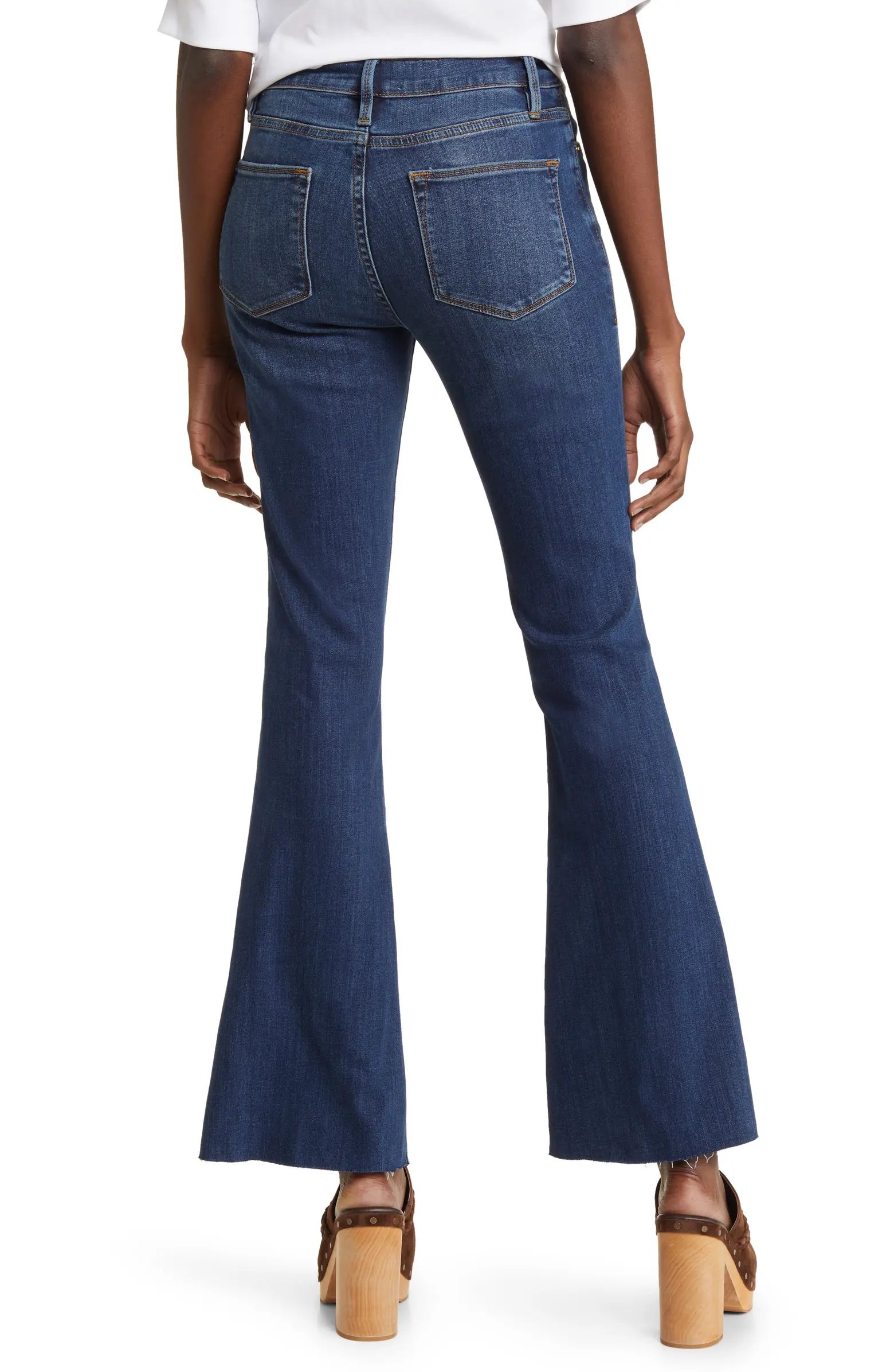 Le Easy Flare Raw Hem Jeans | Nordstrom