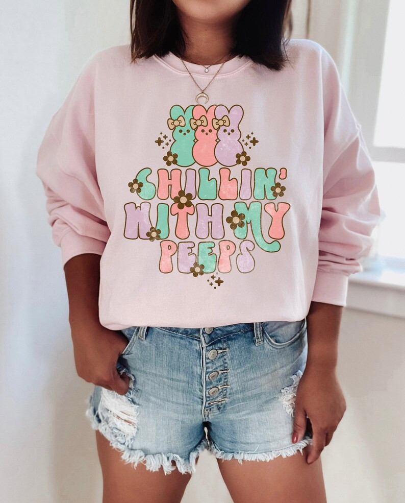 Chillin With My Peeps Easter Sweatshirt  Easter Bunny | Etsy | Etsy (US)